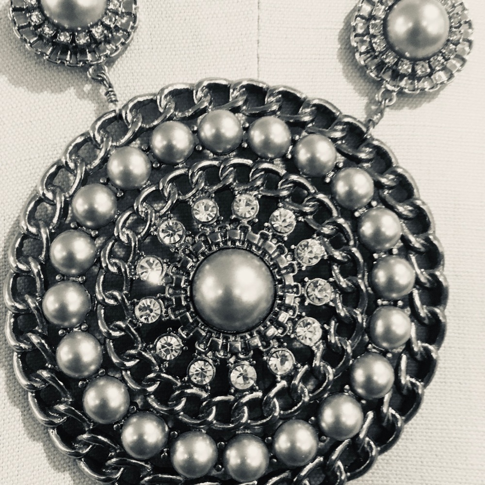 Large Medallion Statement Necklace - Picture 2 of 5
